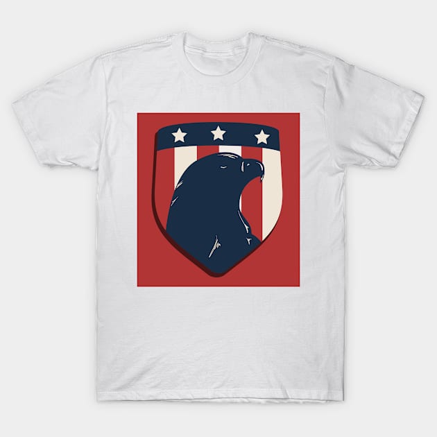 Patriotic American Eagle T-Shirt by InkyArt